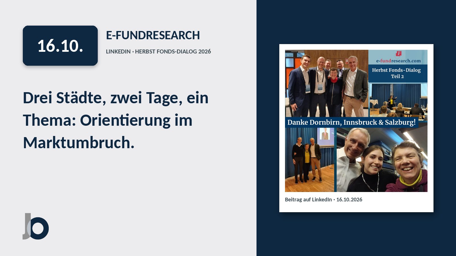 Beitrag von e-fundresearch zum Herbst Fonds-Dialog 2026 auf LinkedIn